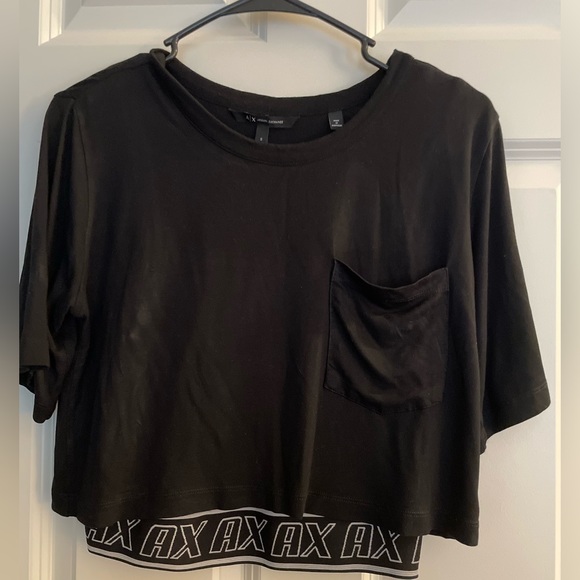 NWOT Armani Exchange double layer crop top, S - Picture 1 of 8